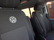 Volkswagen T5 Caravelle 2004-2010 Housses de Sièges Auto (Cuir Écologique et Tissu, Premium) Sièges avant (1+1) photo 12