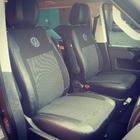 Volkswagen T5 Caravelle 2004-2010 Housses de Sièges Auto (Cuir Écologique et Tissu, Premium) Sièges avant (1+1) photo 7