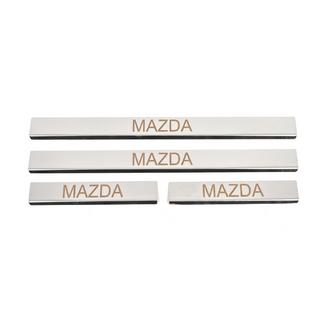 Seuils de porte inox Carmos (4 pcs, acier inoxydable) V-3 Mazda 6 2008-2012 photo 1