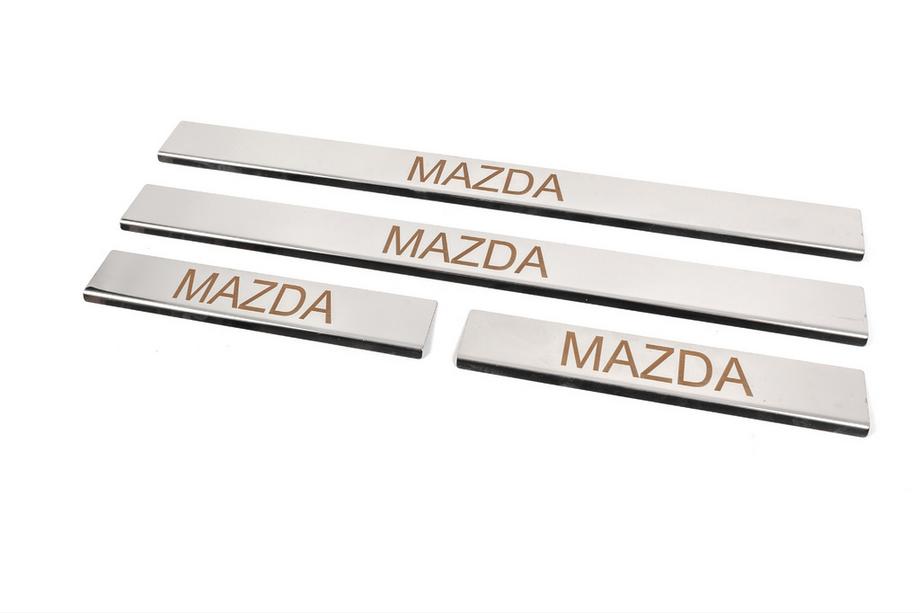 Mazda 6 2008-2012 Seuils de porte inox Carmos (4 pcs, acier inoxydable) V-3 Photo 2