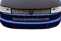 Volkswagen T4 Caravelle/Multivan 1990–2003 Inserts de calandre de pare-chocs Capot Droit (3 pcs, Inox) photo 1