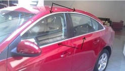 Chevrolet Cruze 2009–2015 Ensemble complet d'encadrements de vitres (pour version Sedan, inox) photo 2