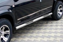 Kia Carens 1999-2012 Barres Latérales en Acier Inoxydable photo 1