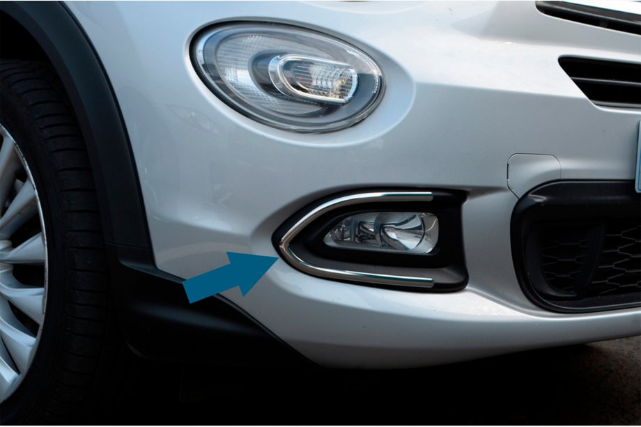 Fiat 500X 2014-2024 Caches de Phares Antibrouillard (Inox) Image