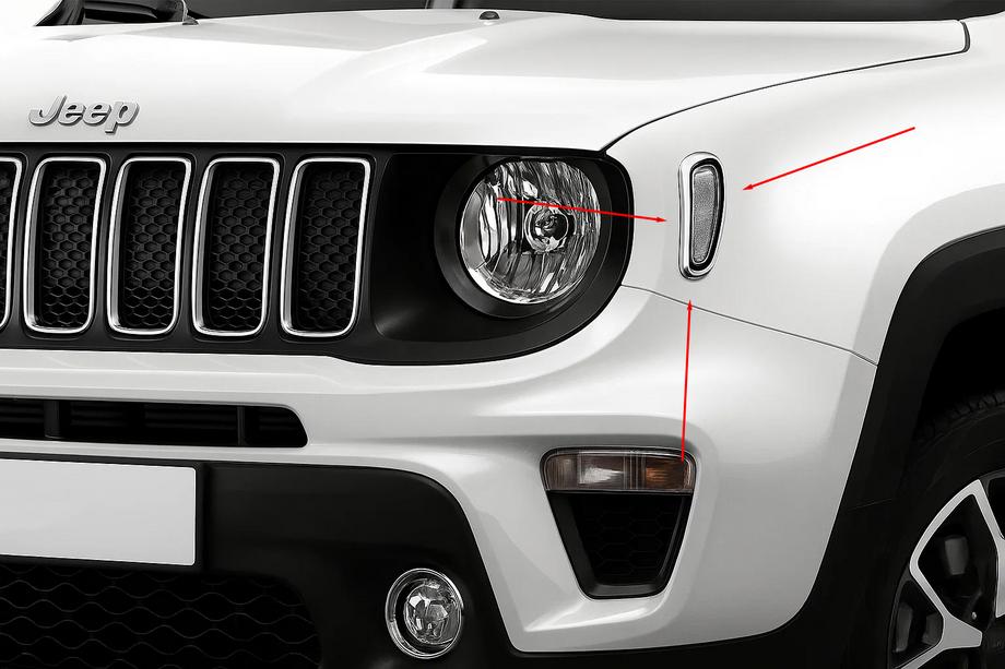Jeep Renegade 2014- Couvre clignotants chromés (2 pcs inox) Image