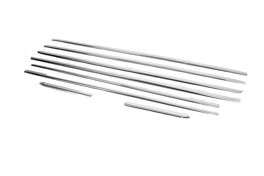 Mercedes Vito/V-class W447 2014- Baguettes de vitre inférieures en inox sur toute la longueur (8 pcs) OmsaLine, L2, 2 Portes Latérales Photo 6