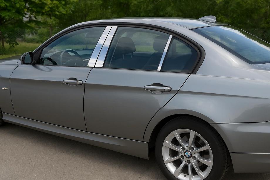 BMW 3 Series E90/E91 2005-2011 Couvre montants de porte en acier inoxydable Image