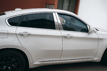 BMW X6 E71 2008–2014 Ensemble complet d'encadrements de vitres inox (10 pièces) photo 1
