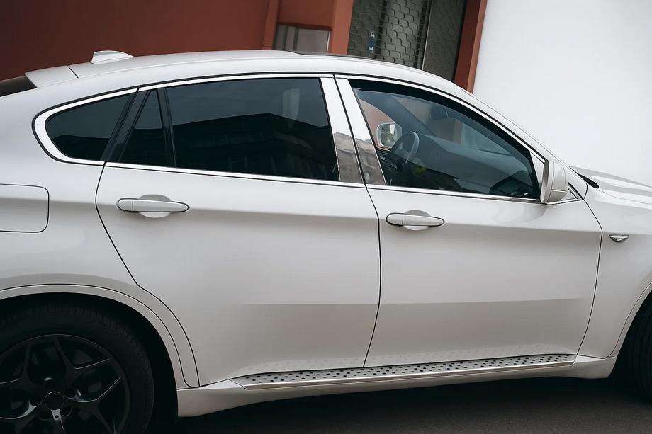 BMW X6 E71 2008–2014 Ensemble complet d'encadrements de vitres inox (10 pièces) Image