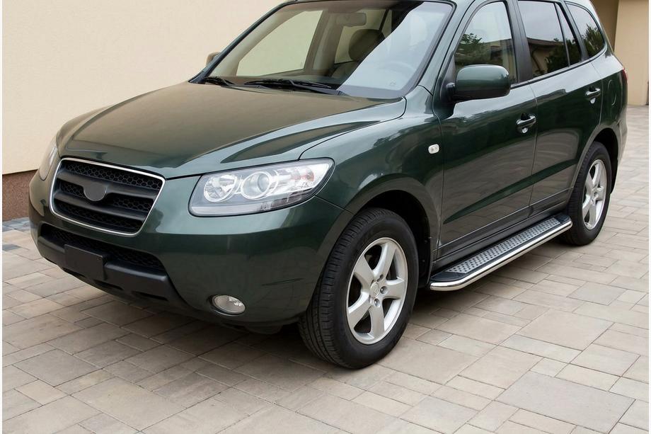 Hyundai Santa Fe 2 2006-2012 Marchepieds Latéraux Maydos V2 (2 pcs, Aluminium & Inox) Photo 1