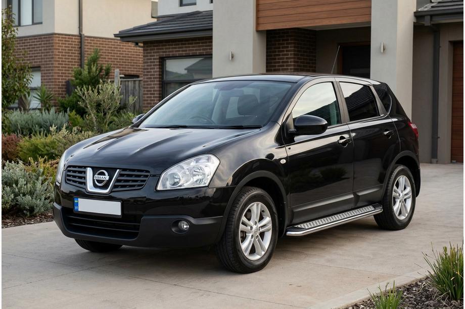 Nissan Qashqai 2007-2010 Marchepieds Latéraux Maydos V2 (2 pcs, Aluminium & Inox) Image