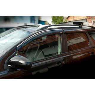 Déflecteurs de vitres avec moulure chromée (4 pcs, Niken)