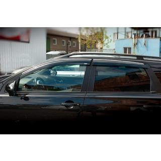 Déflecteurs de vitres avec moulure chromée (4 pcs, Niken) Nissan Qashqai 2010-2014 photo 2