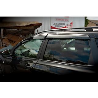 Déflecteurs de vitres avec moulure chromée (4 pcs, Niken) Nissan Qashqai 2010-2014 photo 4