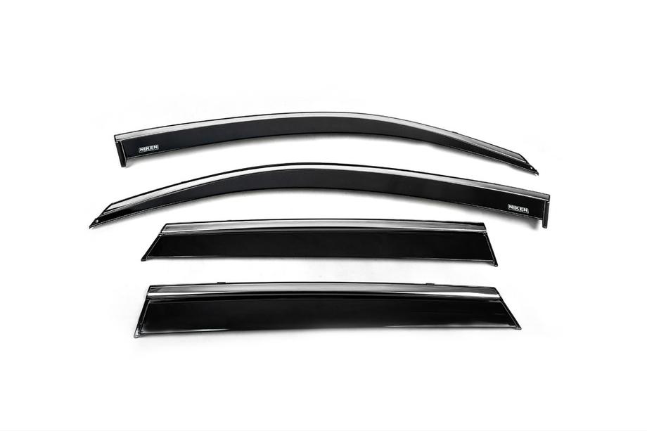 Suzuki Vitara 2015- Déflecteurs de vitres avec moulure chromée (4 pcs, Niken) Image