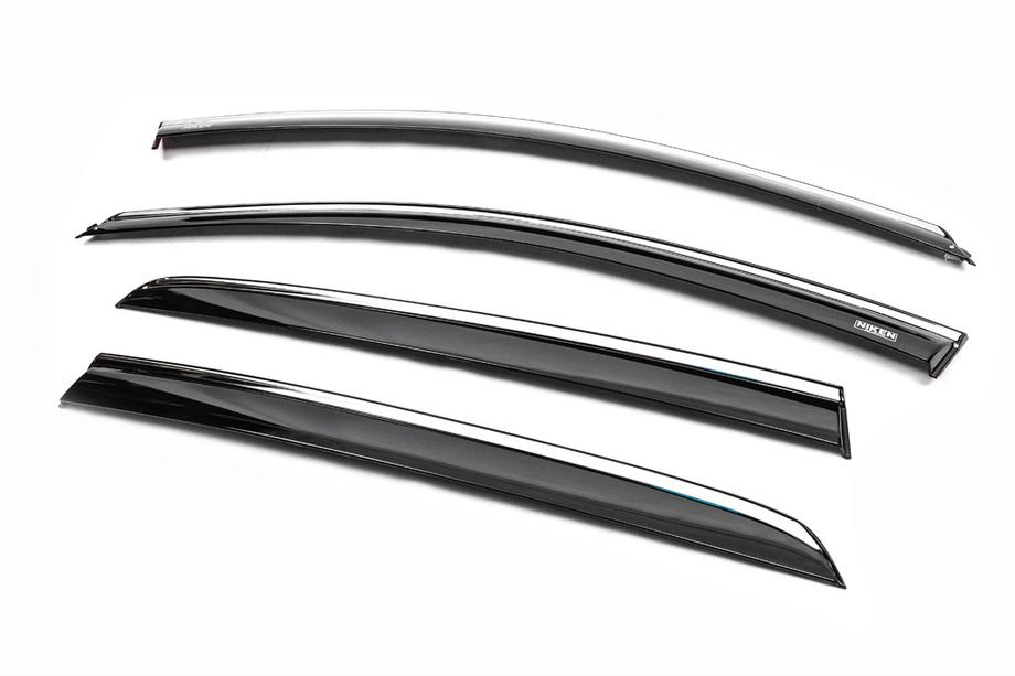 Volkswagen Golf 7/E-Golf 2012-2020 Déflecteurs de Vitres avec Moulure Chromée HB (4 pcs, Niken) Photo 6