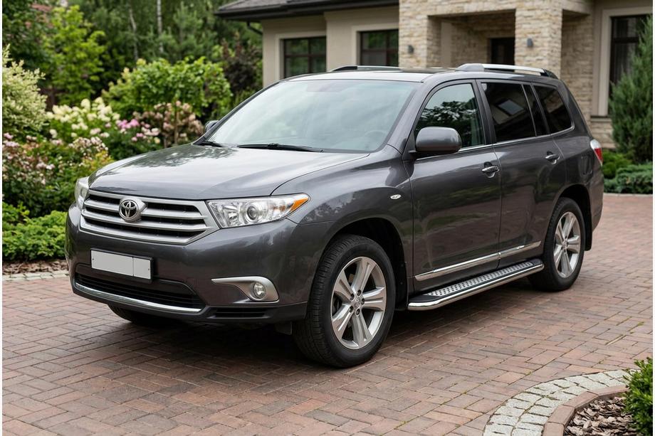 Toyota Highlander 2008-2013 Marchepieds Latéraux Maydos V2 (2 pcs, Aluminium & Inox) Image