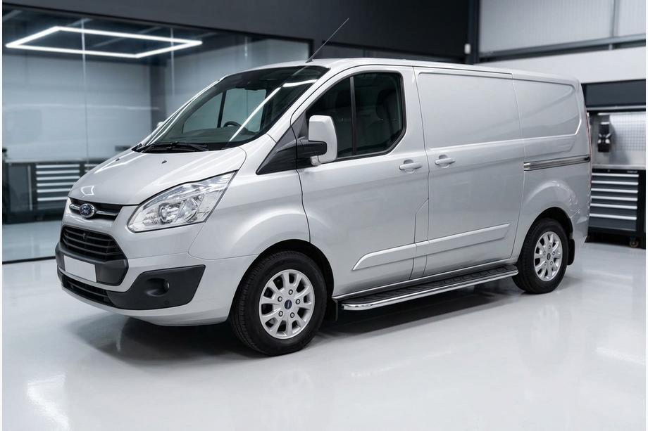 Ford Custom 2013-2022 Marchepieds Latéraux Maydos V1 (2 pcs, Aluminium & Inox) Image
