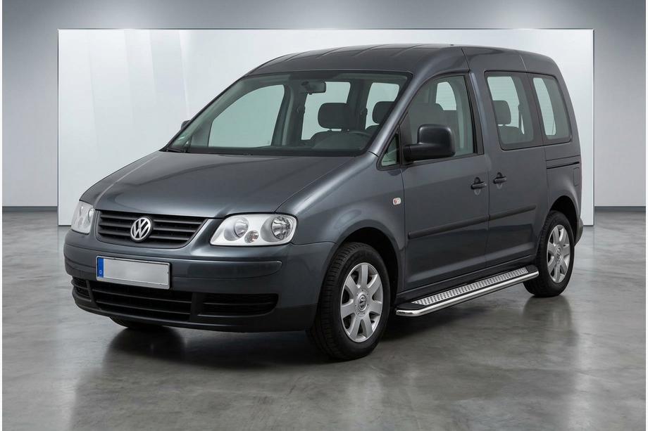 Volkswagen Caddy 2004-2010 Marchepieds Latéraux Maydos V2 (2 pcs, Aluminium & Inox) Image
