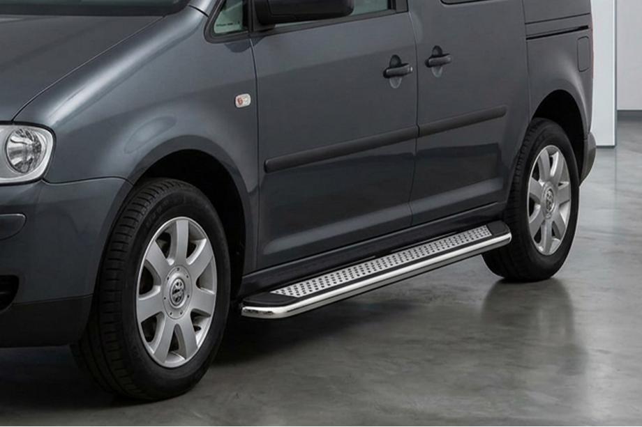 Volkswagen Caddy 2010-2015 Marchepieds Latéraux Maydos V2 (2 pcs, Aluminium & Inox) Image