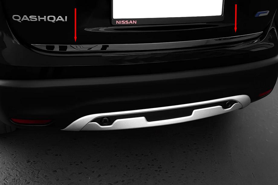 Nissan Qashqai 2014-2021 Baguette de coffre Chrome Noir (Inox) Photo 1