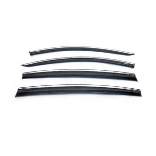 Déflecteurs de vitres avec moulure chromée (4 pcs, Niken) Dacia Sandero 2013-2020 photo 2