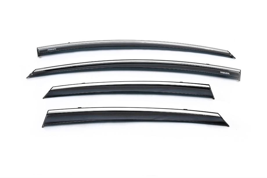 Ford Fiesta 2008-2017 Déflecteurs de Vitres avec Moulure Chromée HB (4 pcs, Niken) Image