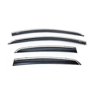 Déflecteurs de vitres avec moulure chromée (4 pcs, Niken) Fiat Linea 2006-2018 photo 2