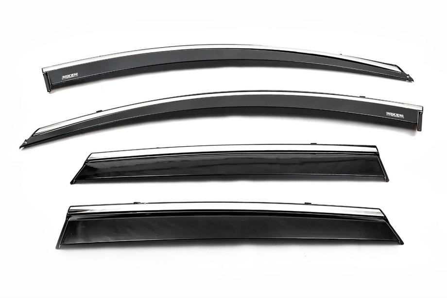 Renault Kadjar 2015-2022 Déflecteurs de vitres avec moulure chromée (4 pcs, Niken) Image