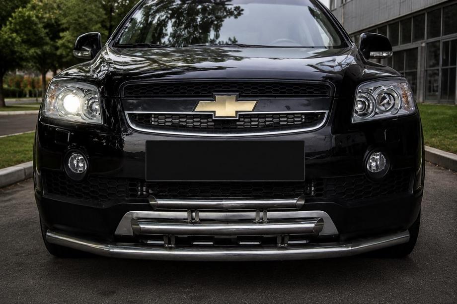 Chevrolet Captiva 2006-2019 Protection avant triple (inox) Image