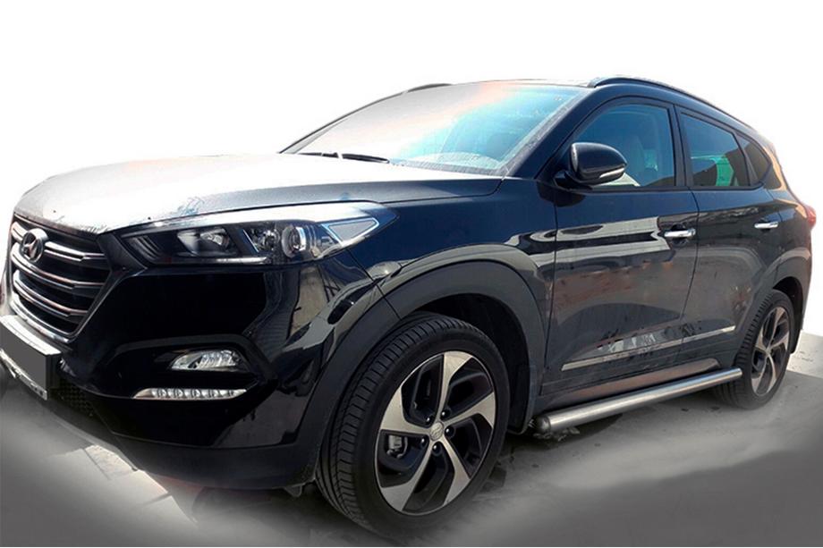 Hyundai Tucson TL 2016-2021 Barres Latérales (2 pcs, Inox) Image