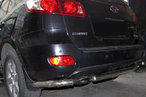 Hyundai Santa Fe 2 2006-2012 Barres arrière d’angle avec partie centrale AK0073 (2 pcs, inox) photo 1