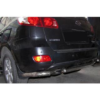 Barres arrière d’angle avec partie centrale AK0073 (2 pcs, inox) Hyundai Santa Fe 2 2006-2012