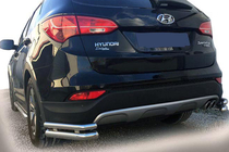 Hyundai Santa Fe 3 2012-2018 Barres d'angle arrière AK-003 Double (Inox) photo 1