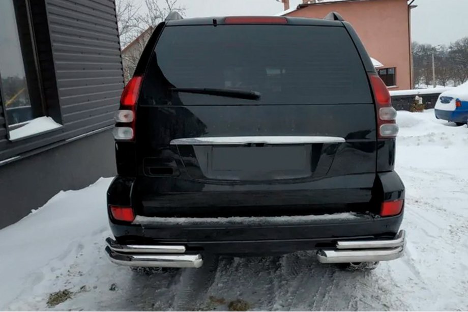 Toyota Land Cruiser Prado 120 2002-2009 Barres d'angle arrières doubles AK003-2 (2 pcs, inox) Photo 2