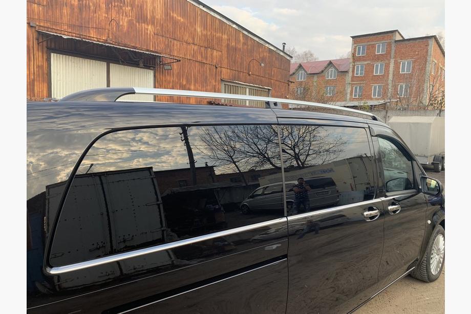 Mercedes Vito/V-class W447 2014- Barres de Toit Chrome CAN Design Original (Pieds Metalliques) Empattement Long (EXTRALONG) Photo 5