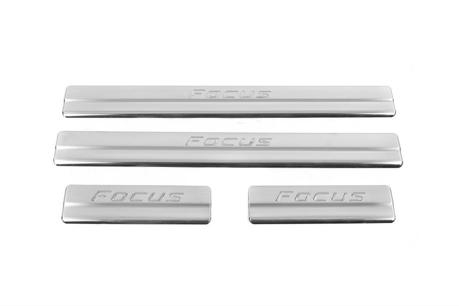 Ford Focus III 2011-2017 Seuils de porte OmsaLine (4 pcs, inox) Image