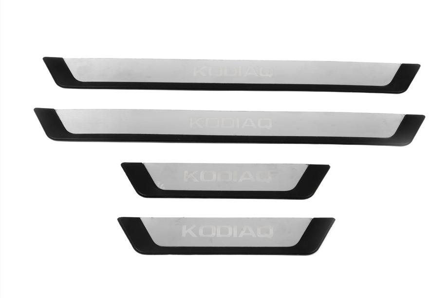 Skoda Kodiaq 2016-2023 Seuils de porte OmsaLine-Flex (4 pcs, inox) Photo 2