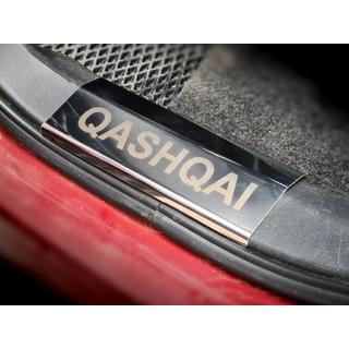 Couvre seuils en plastique (4 pcs, inox) Nissan Qashqai 2007-2010 photo 3