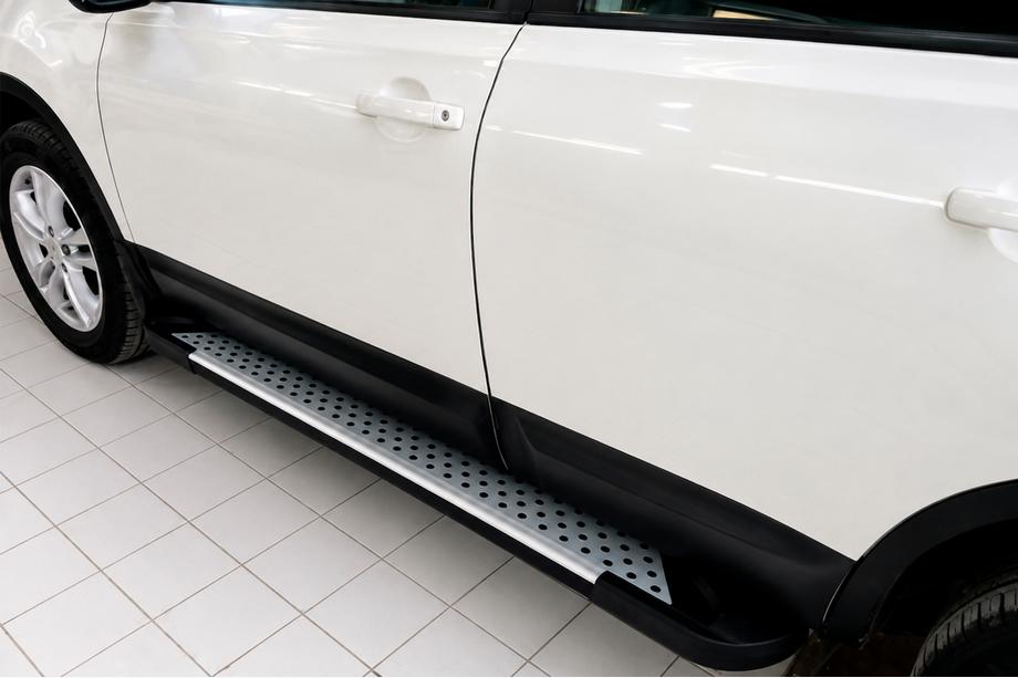 Nissan Qashqai 2010-2014 Marchepieds Allmond Grey (2 pcs, Aluminium) Image