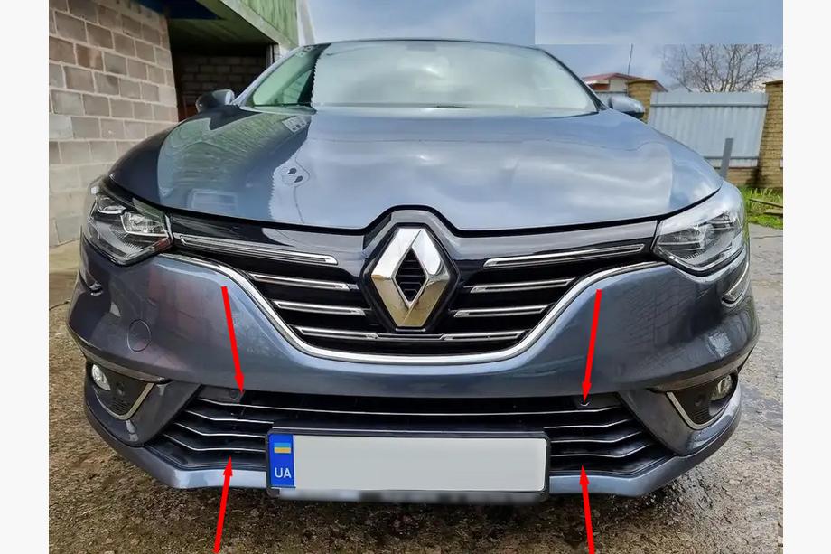 Renault Megane IV 2016-2025 Protections de pare-chocs en acier inoxydable 2016-2021 (7 pièces) Image