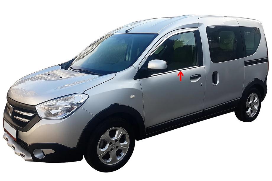Dacia Dokker 2013-2022 Encadrement de vitres (2 pcs, inox) Image