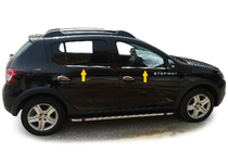 Dacia Sandero 2013-2020 Encadrements de vitres inox Carmos - Acier Inoxydable Turc photo 1