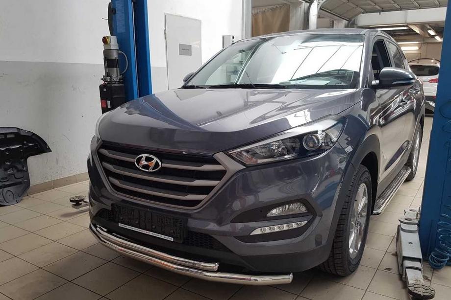 Hyundai Tucson TL 2016-2021 Pare-buffle Avant ST014 (Inox) d60/60 Image