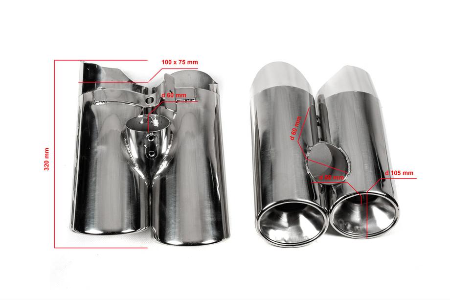 Mercedes S-class W220 1998-2005 Embouts d'échappement V2 (2 pcs) Photo 2