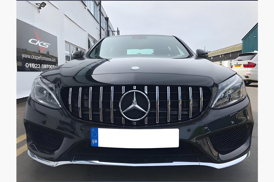 Mercedes C-class W205 2014-2021 Calandre Avant Panamericana GT (pour Avantgarde/AMG-Line/C43 AMG) 2014-2018, sans caméra Photo 7
