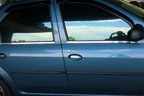 Dacia Logan I 2005-2008 Encadrements de vitres inox (4 pcs) Carmos - Acier Inoxydable Turc photo 1