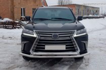Lexus LX570/450d 2008-2022 Pare-buffle Avant ST014 (2015+, Inox) photo 5