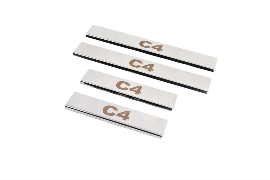 Citroen C-4 2010-2018 Seuils de porte Carmos (4 pcs, inox) Image