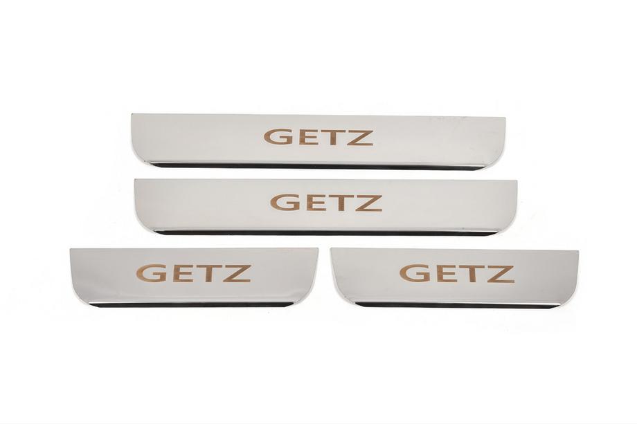 Hyundai Getz 2002- Seuils de porte Carmos (4 pcs, inox) Image